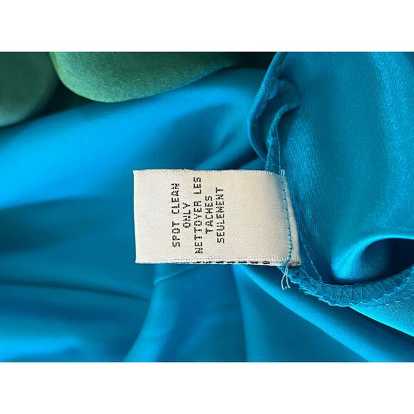 Badgley Mischka Strapless Maxi Dress Size 2 Teal Formal Event Prom Y2K Gala - Picture 16 of 16